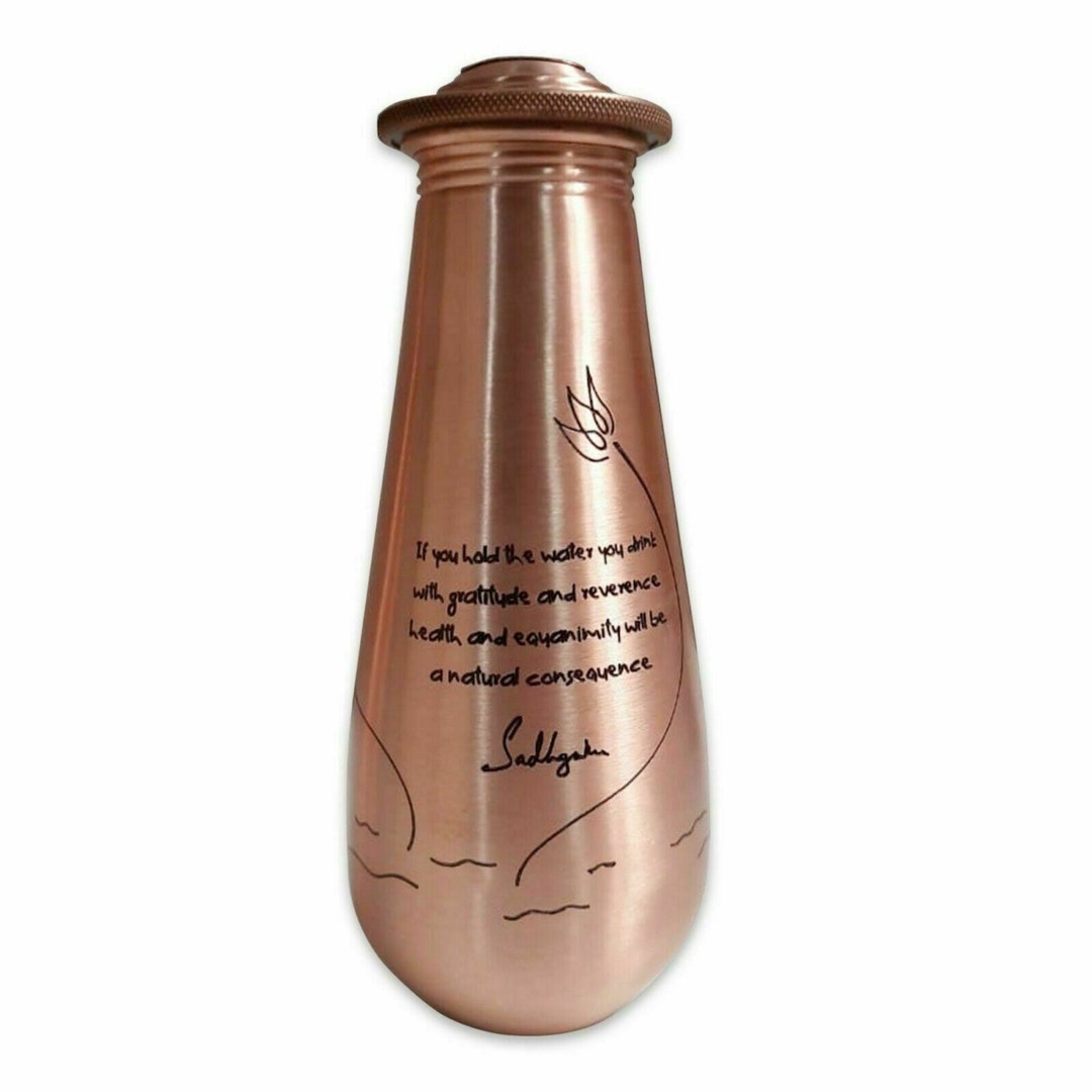 Isha Copper Water Bottle Engraved With Sadhguru Quote 700ml Etsy