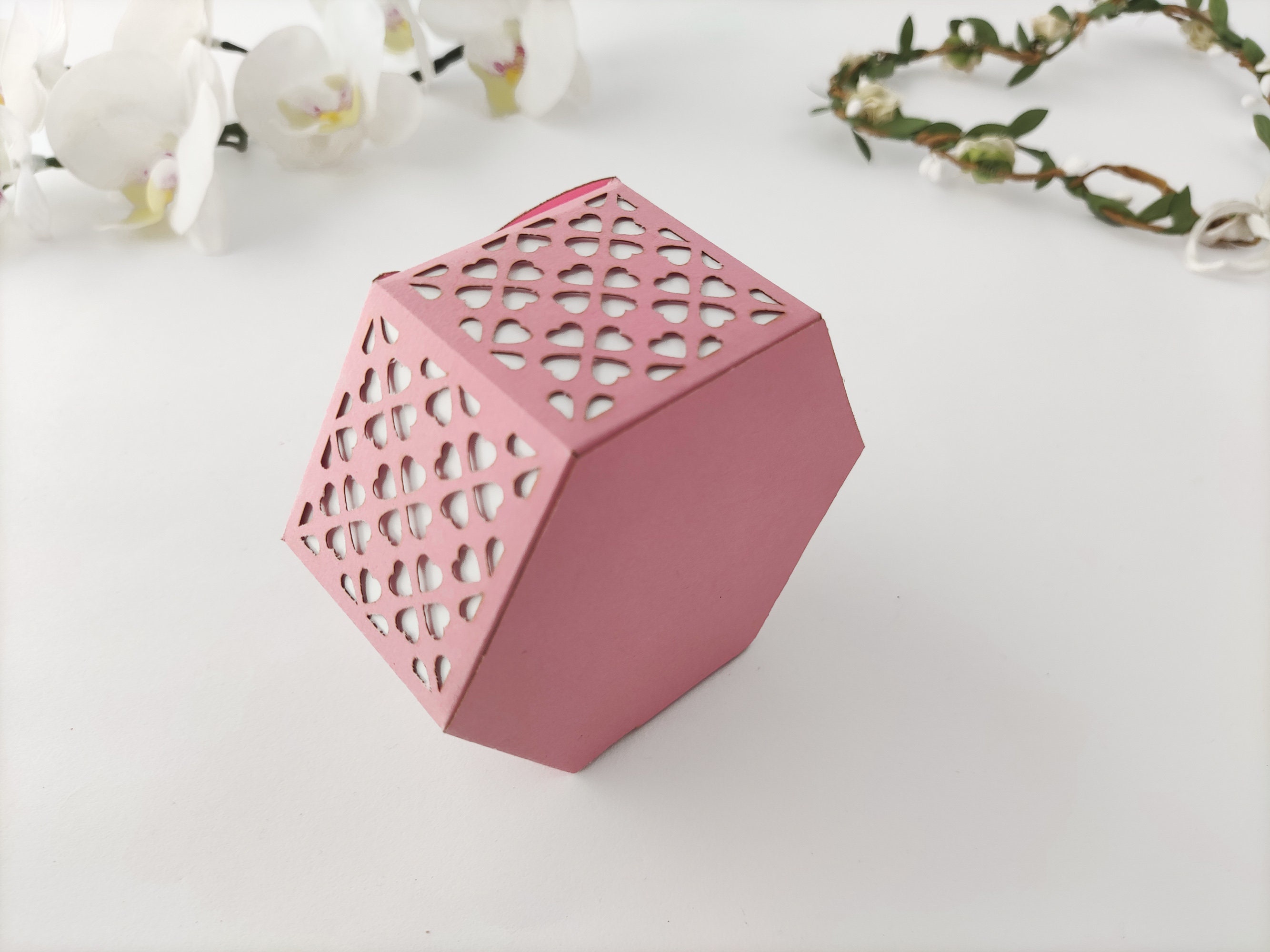 Lantern Box With a Pattern Cut Out Printable Box Template Etsy