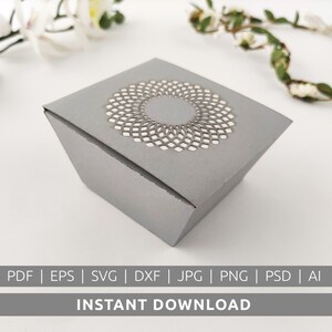 Gift box  | Printable box template | Wedding box | Cut pattern | Downloadable | Papercut | Digital box | Instant download | Jewelry box