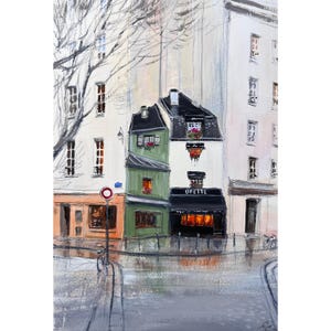 Paris, Original Painting, Parisian Street View, Paris Cafe, Paris France Artwork, Original Art, Parisian Restaurant
