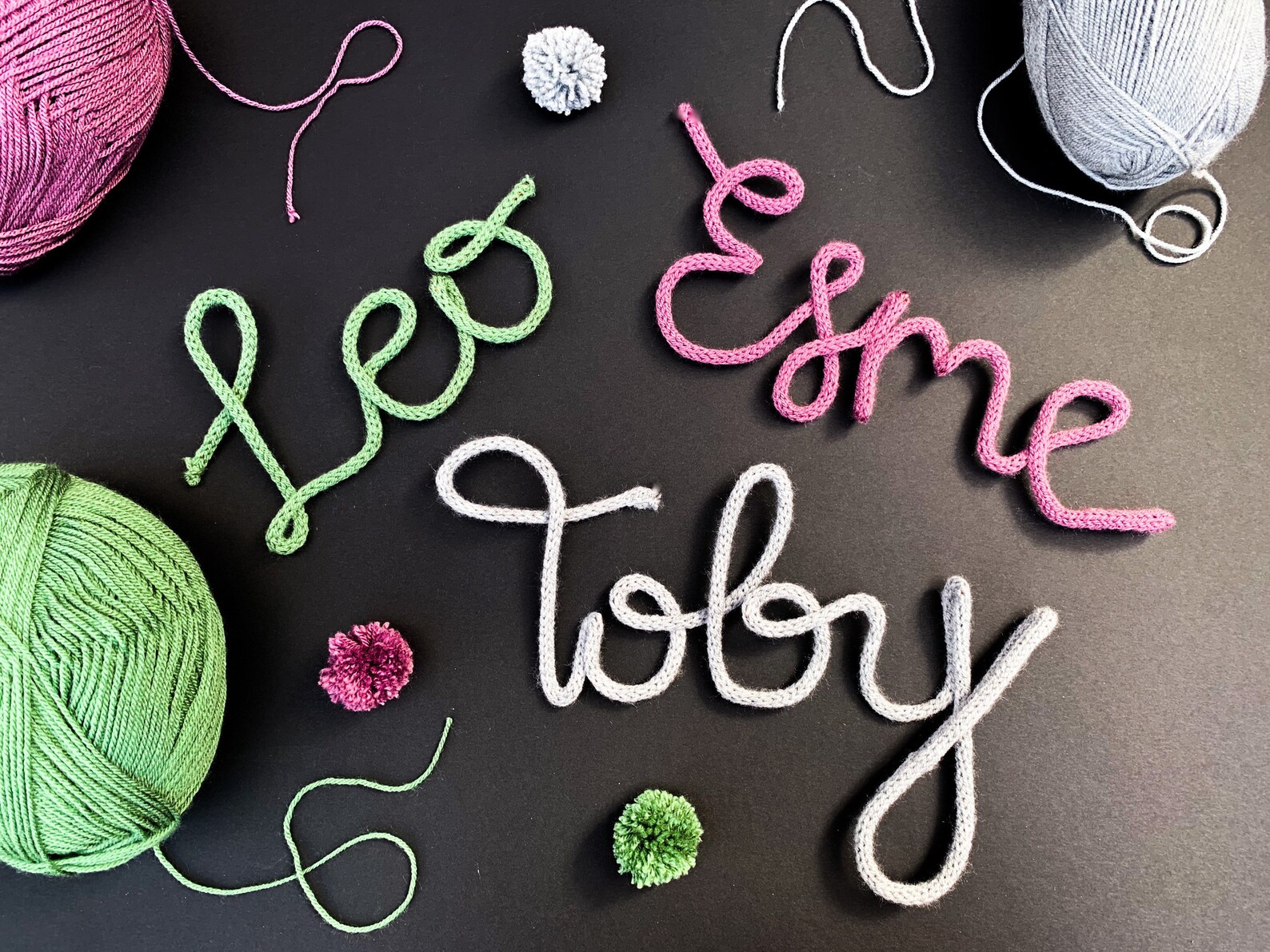 Knit name sign custom nursery name sign personalised baby Etsy