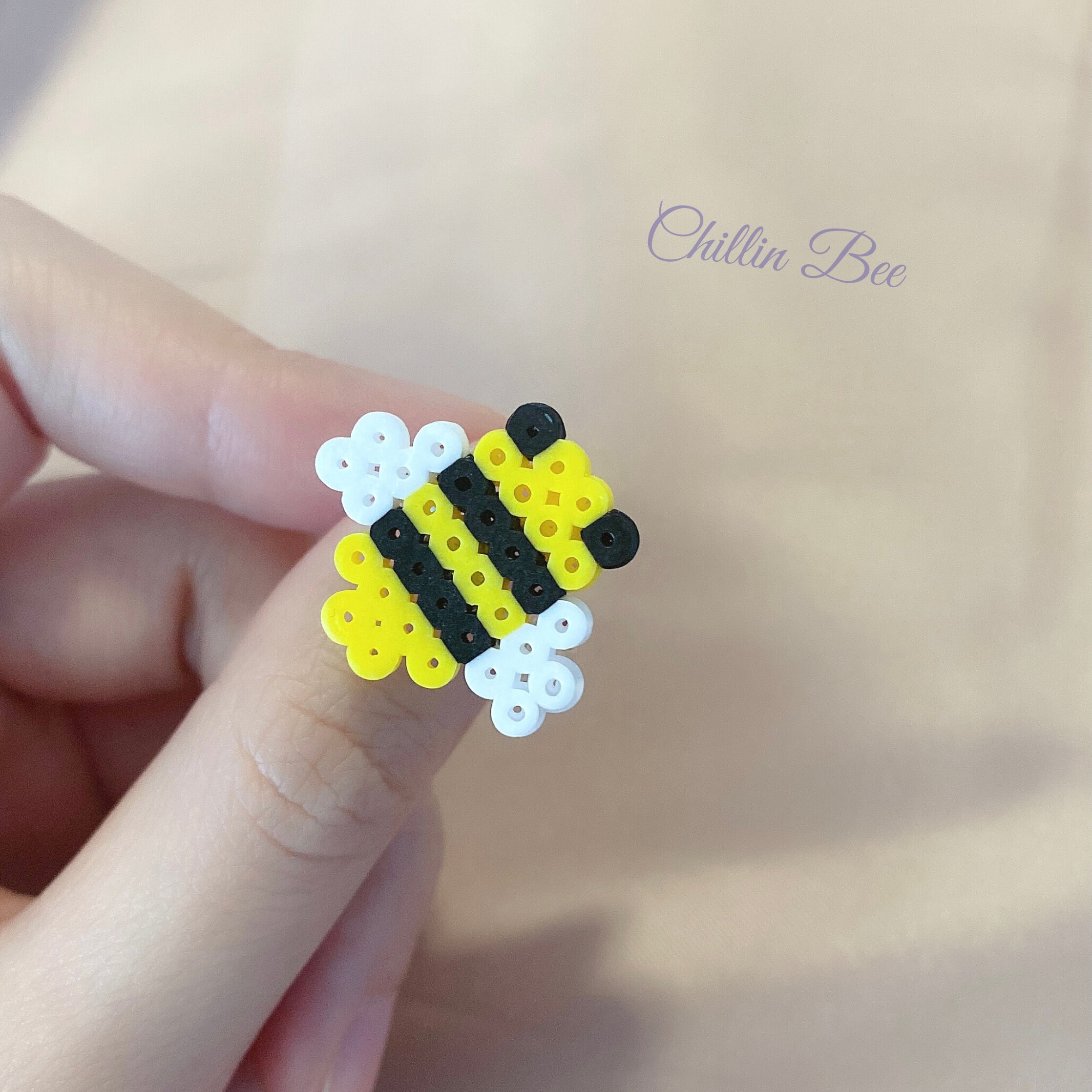 Bee Perler Beads Adjustable Ring Bees Pixel Jewelry Gift Etsy