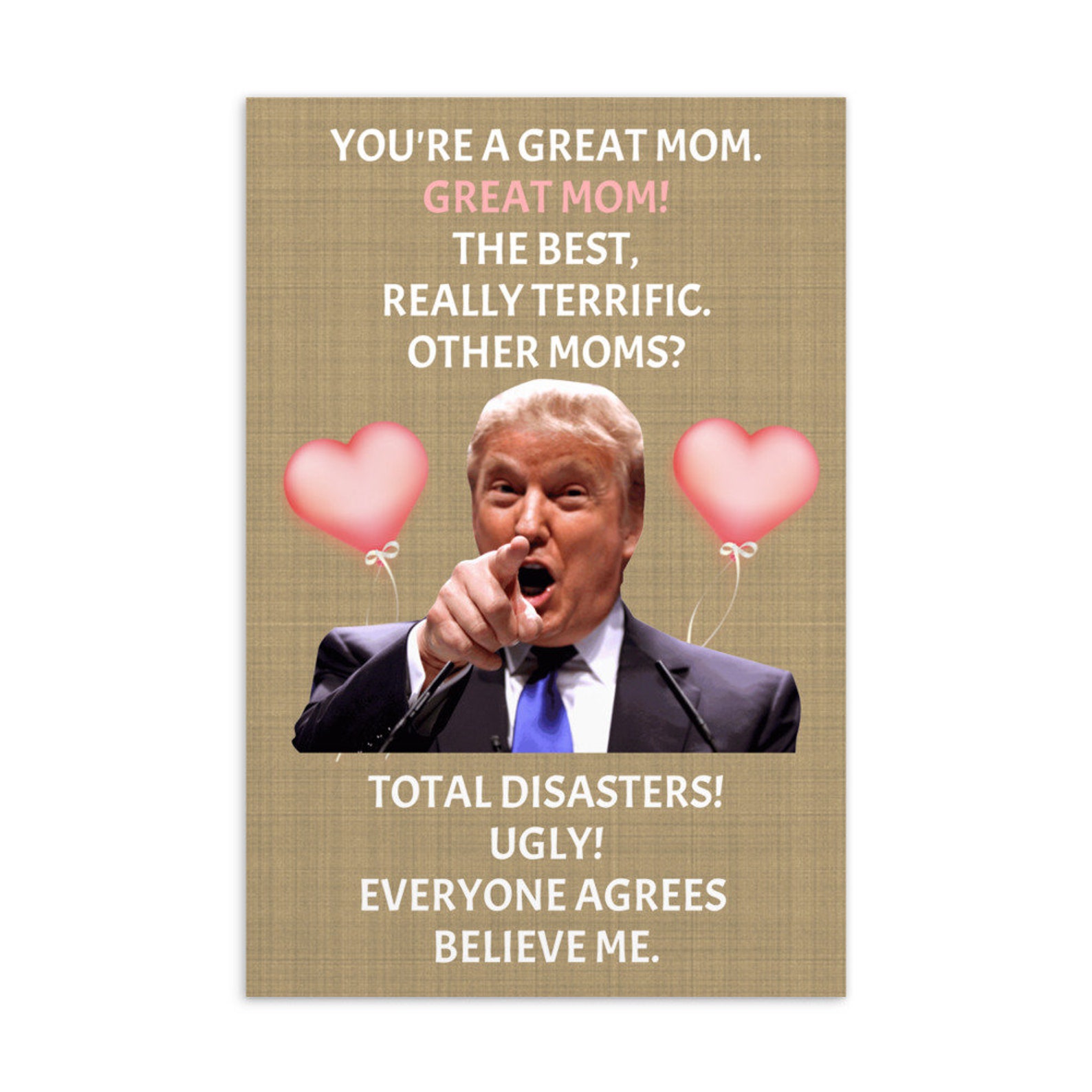 Great Mom Donald Trump Mother's Day Card/Trump Mothers Day Etsy