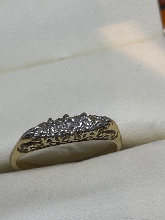 Edwardian 18CT Gold and diamond ring - image 2