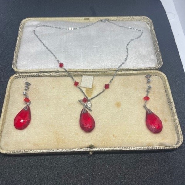 Victorian Necklace and Earring Set Original Box