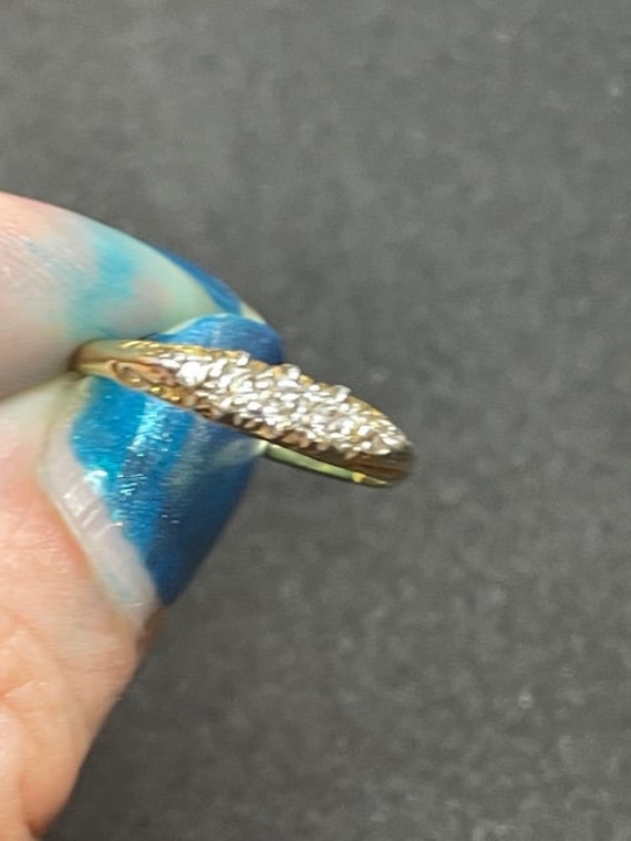 Edwardian 18CT Gold and diamond ring - image 6