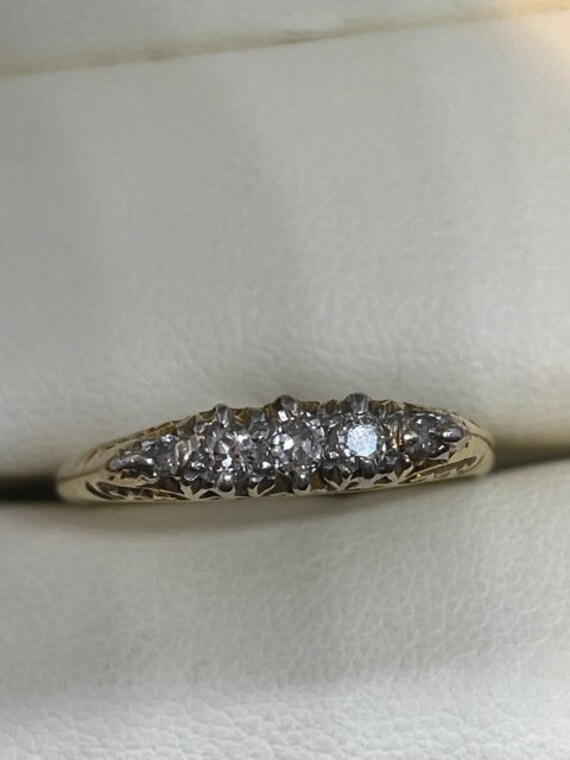 Edwardian 18CT Gold and diamond ring - image 1