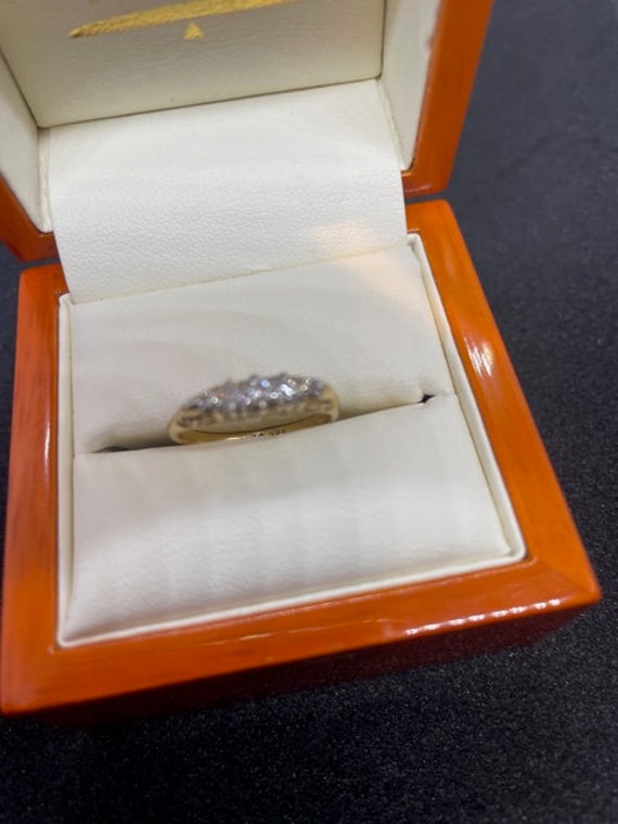 Edwardian 18CT Gold and diamond ring - image 3