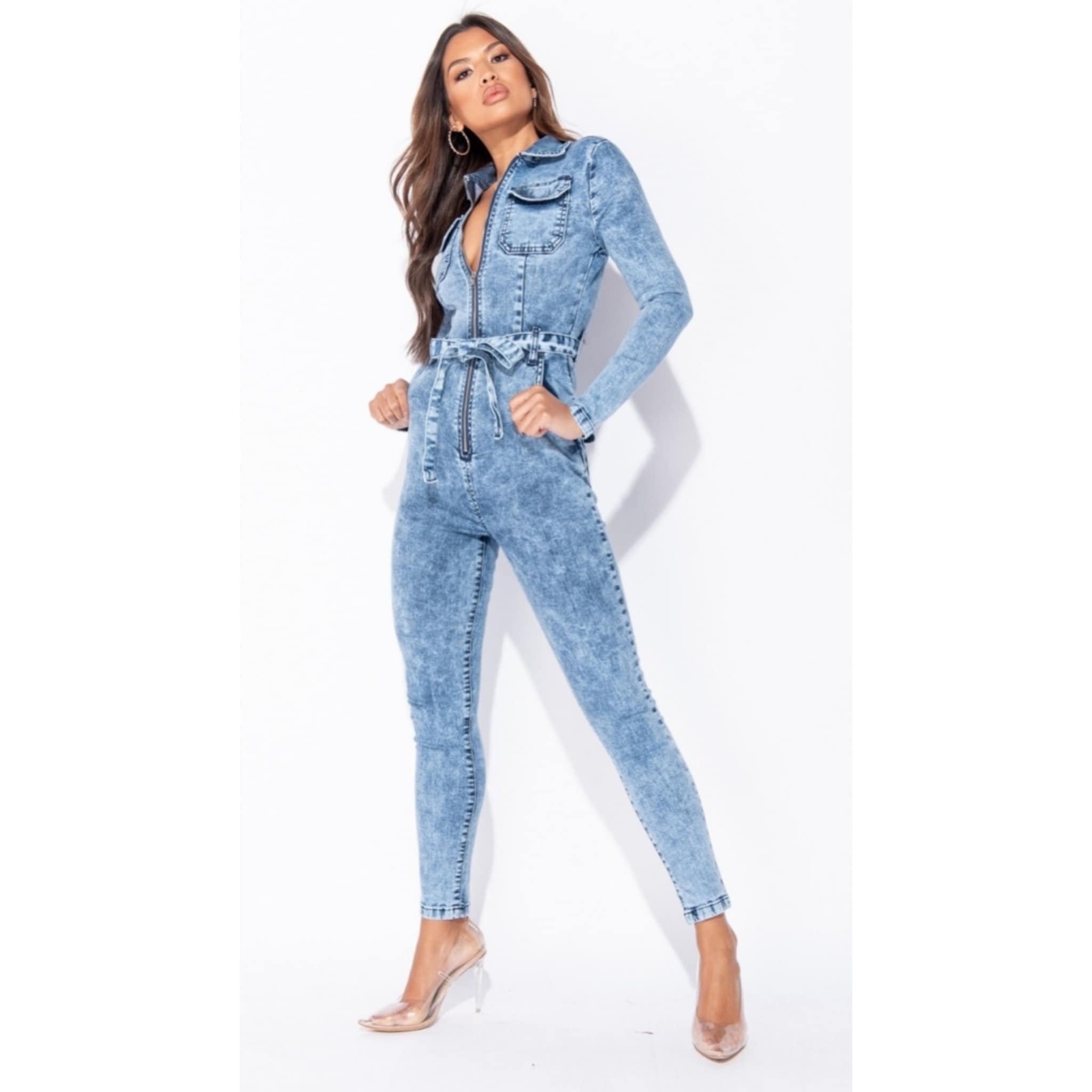 Blue Denim Jumpsuit Etsy