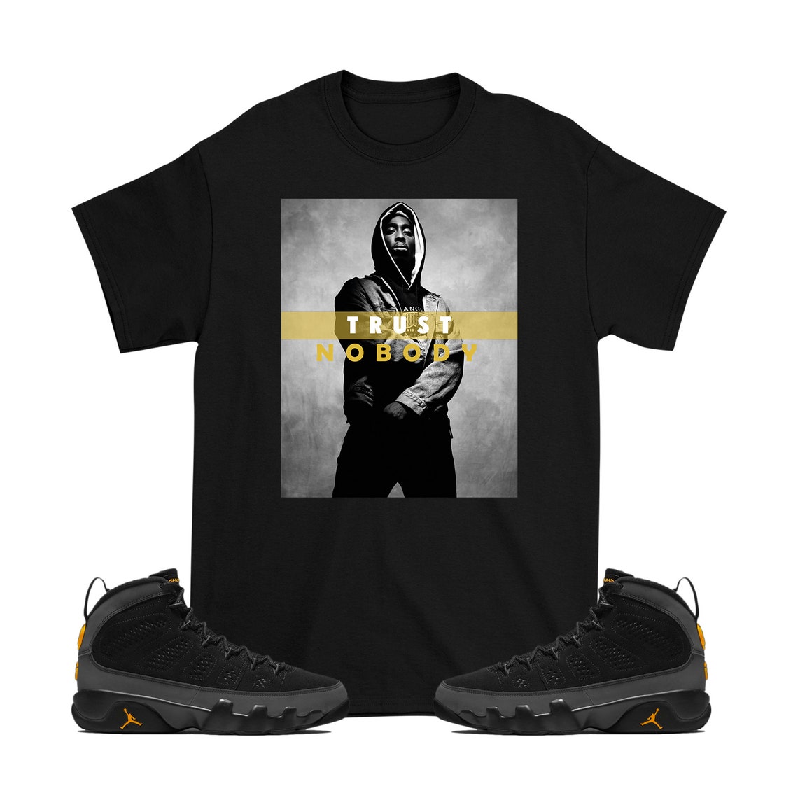 retro 9 university gold shirt