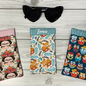 Fabric eyeglasses case / padded glasses case / sunglasses accessories / reading glasses pouch