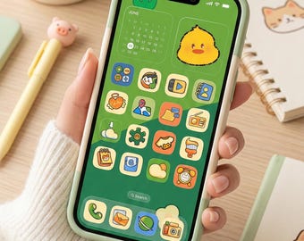Pastel Kawaii App Icons, Cozy Animal iPhone Theme, Aesthetic Hand Drawn Android Icons, Cute Phone Wallpaper, iOS Icon Pack