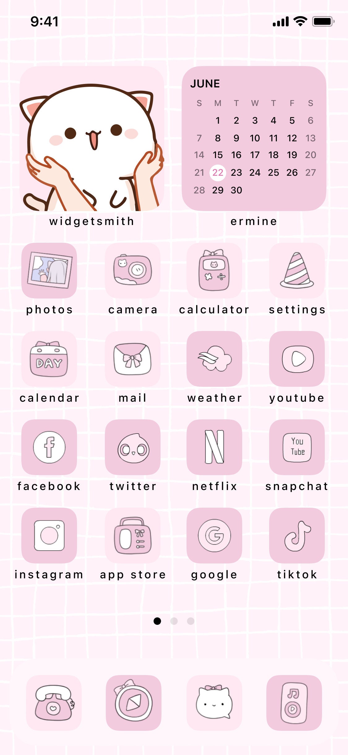 90 Pink Kitty Ios Icons Pack iPhone Theme App Cover Icons Skin Home Screen  Doodle Cute Mochi Lo-fi Soft Pastel Anime Cat 