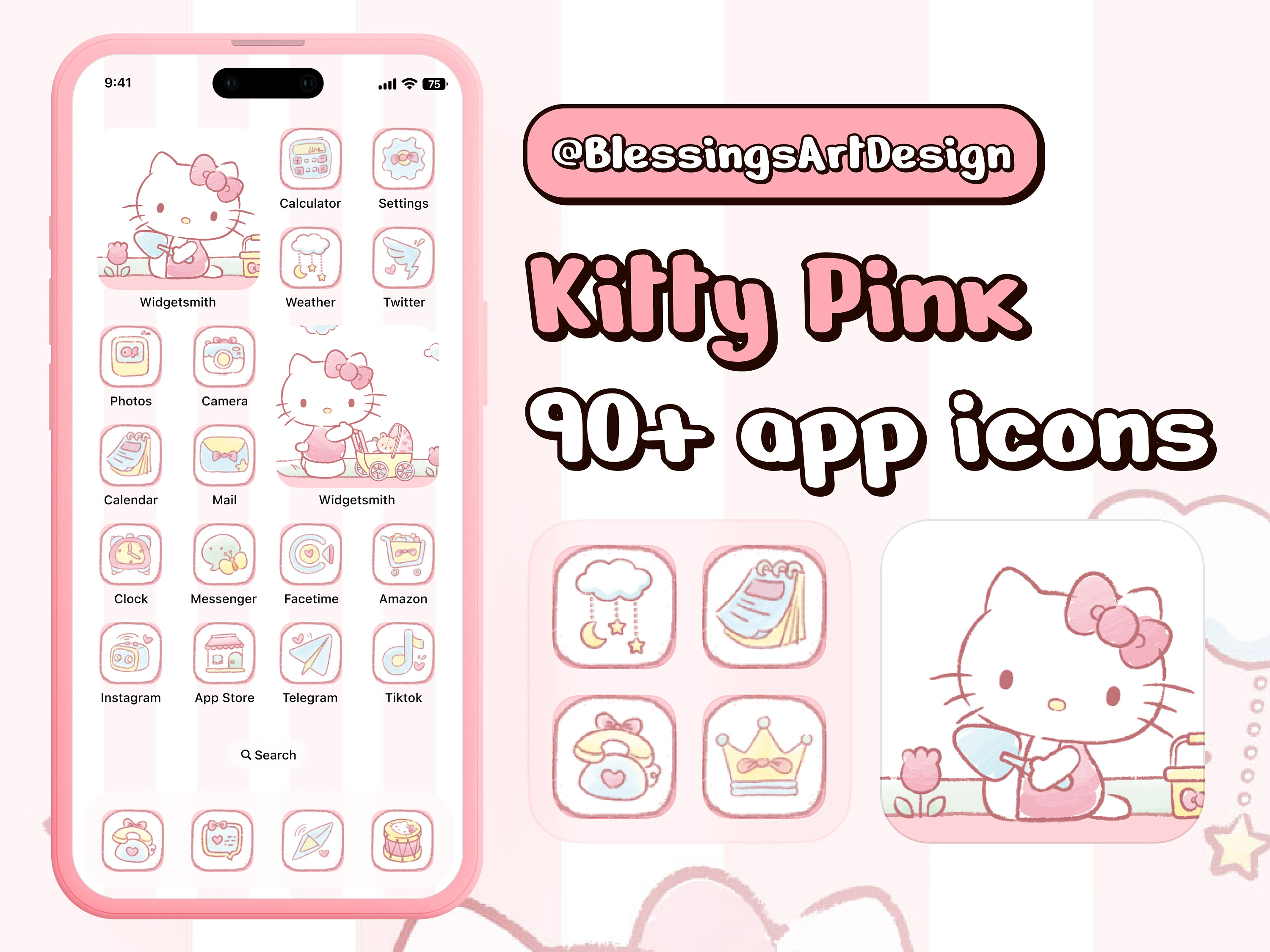 90 Pink Kitty Ios Icons Pack iPhone Theme App Cover -  Finland