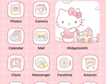 90+ Pink Kitty | iOS Icons Pack, iPhone Theme, App Cover, Icons Skin, Home  Screen, Doodle, Cute, Mochi, Lo-Fi, Soft, Pastel, Anime, Cat