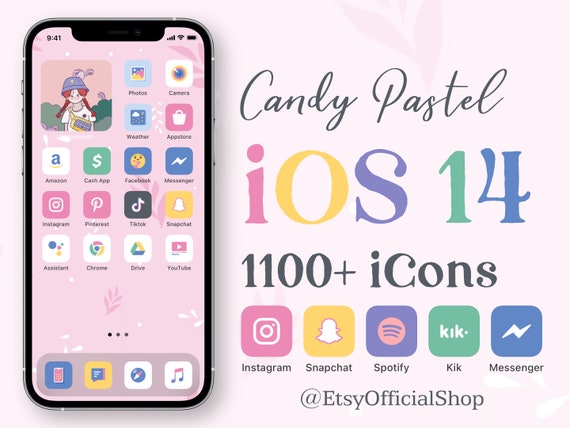 1100 Sweet Pastel App Icon I Aesthetic Iphone Ios 14 I Pastel Etsy
