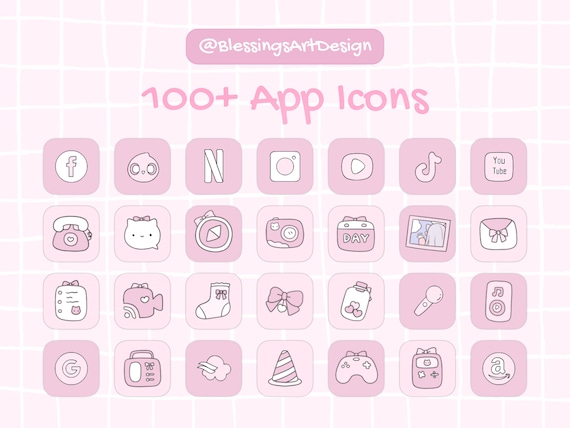 100 Cute Kawaii Cat Ios Icons Pack iPhone Theme App 