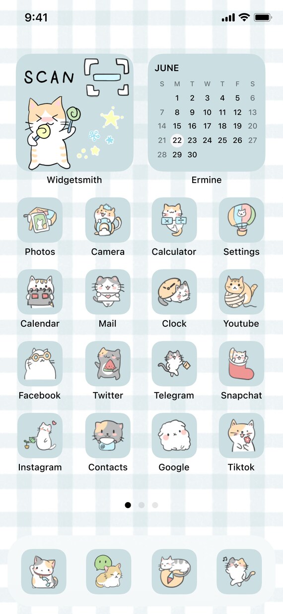 100 Cute Kawaii Cat Ios Icons Pack iPhone Theme App 