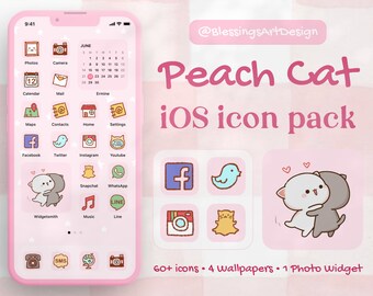 Cute Cats Pink Edition iPhone Icons Bundle