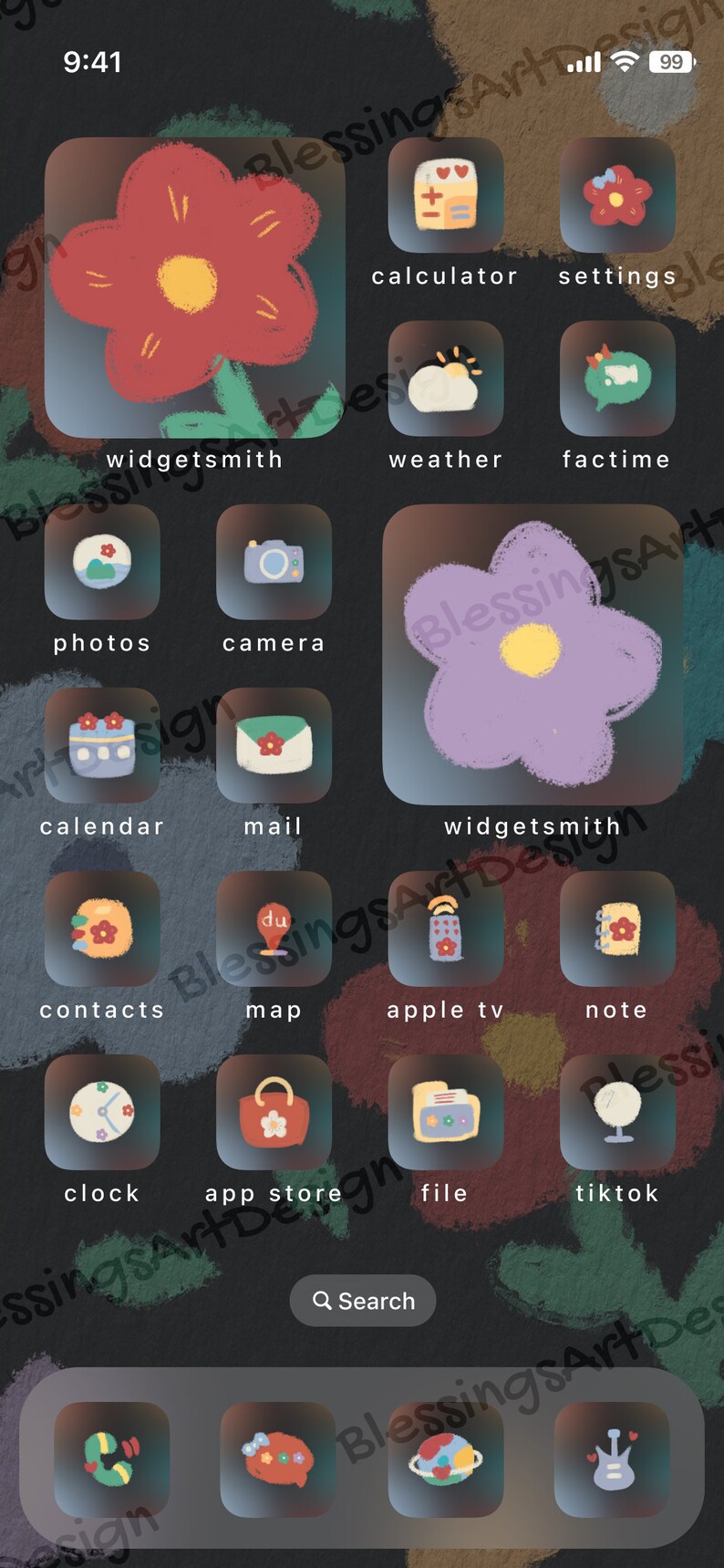 Garden Little Flower | Ios Icons Pack, iPhone Theme, App Cover, Icons ...