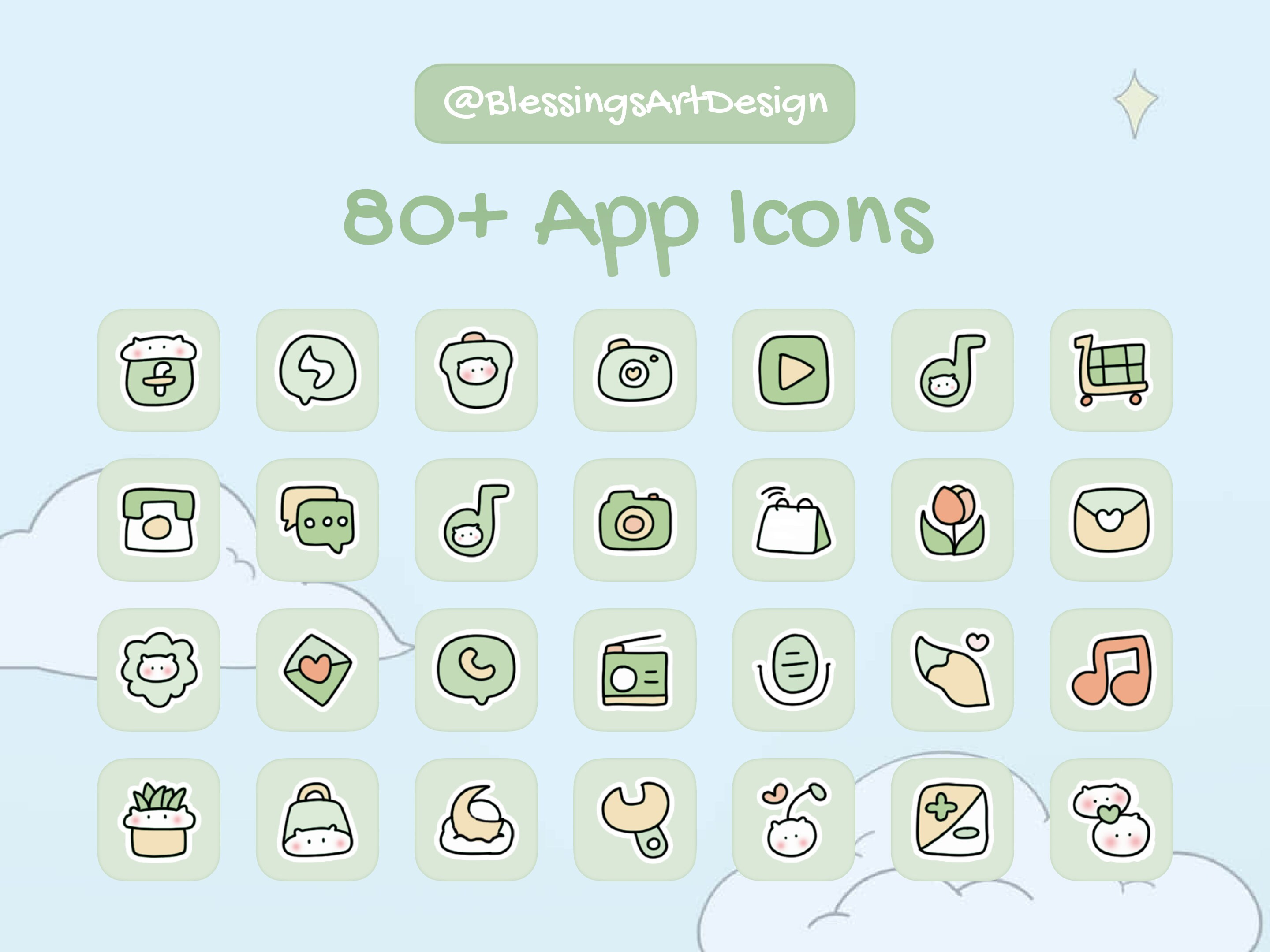 80+ Icon | Flower Field | Ios Icons Pack, iPhone Theme, App Cover ...