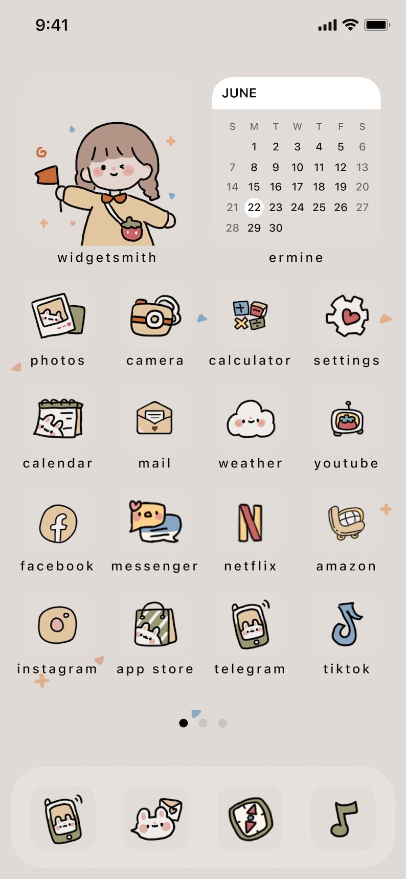 50+ Cute Small Girl | iOS Icons Pack, iPhone Theme, App Cover, Icons Skin, Home Screen, Doodle, Cute, Mochi, Lo-Fi, Soft, Pastel, Chibi