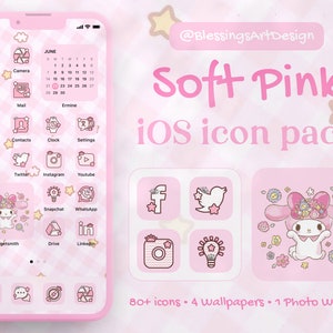 80+ Soft Pink | Neutral, Cute, Bundle, App Icons, Aesthetic, Widget, iOS, Icon Packs, App Covers, Hand-drawn, Kawaii, Mochi, Pastel, Cartoon