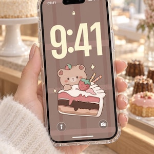 Ícones de aplicativos fofos em tons de bege | Pacote de temas kawaii para iPhone | Conjunto de widgets de urso estético | Papel de parede neutro creme para celular | Tela inicial aconchegante para Android