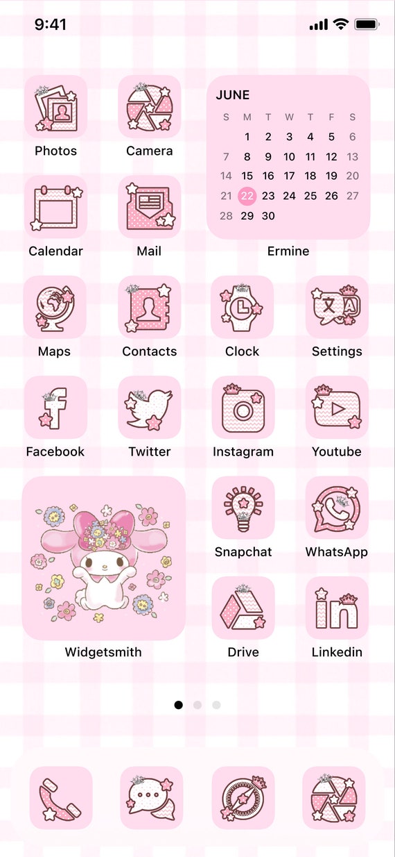 90 Pink Kitty Ios Icons Pack iPhone Theme App Cover Icons Skin Home Screen  Doodle Cute Mochi Lo-fi Soft Pastel Anime Cat 