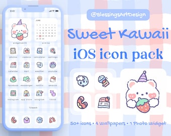 Sweet Kawaii iOS Icons Pack | Pastel Animal Theme (Digital Download)