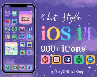 900+ Icons | 8-bit App Icon I Aesthetic iPhone iOS Retro Theme | Pixel 8bit Icon Packs | Aesthetic 8-bit App Cover | Pixelate Ios App Icons