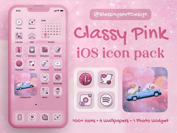 90 Pink Kitty Cat Ios Icons Pack iPhone Theme App Cover -  Israel