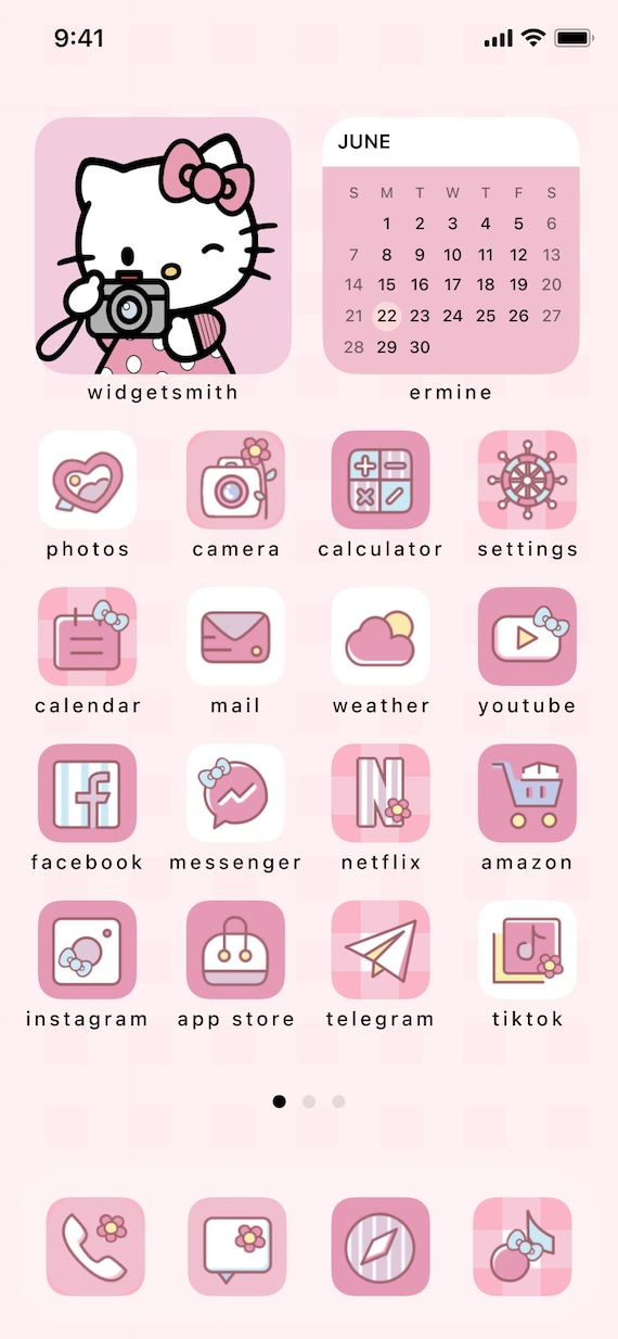 90 Pink Kitty Ios Icons Pack iPhone Theme App Cover Icons Skin Home Screen  Doodle Cute Mochi Lo-fi Soft Pastel Anime Cat 