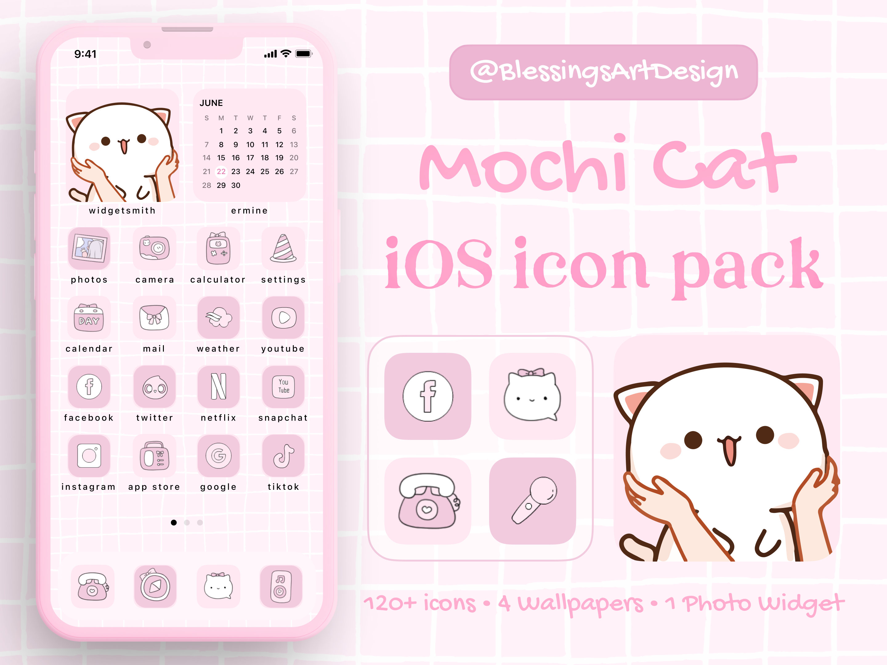 100 Cute Kawaii Cat Ios Icons Pack iPhone Theme App 