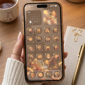 500+ Astronaut Light Aesthetic App Icons für iOS & Android - Süßes leuchtendes Weltraum Phone Theme, Lo-Fi Galaxy Wallpapers, Widgets, Sternennacht