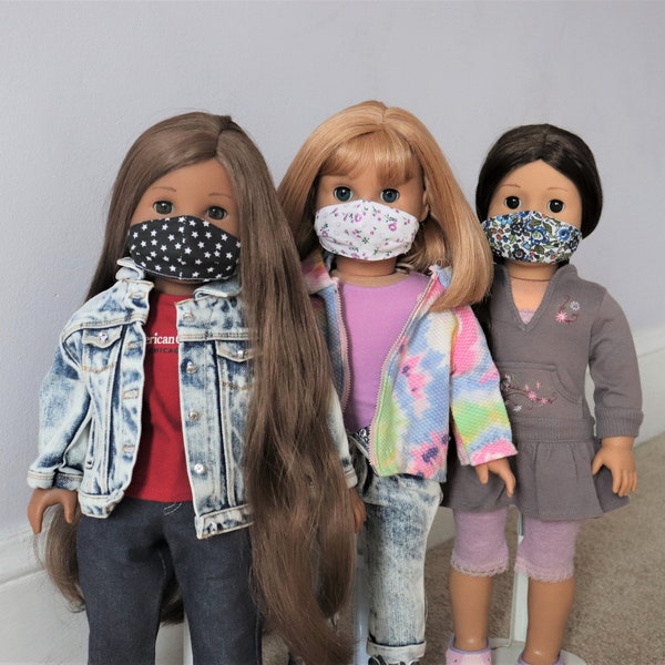 Reversible Gesichtsmaske für 18" Zoll Puppen "Wählen Sie Ihren Stil"