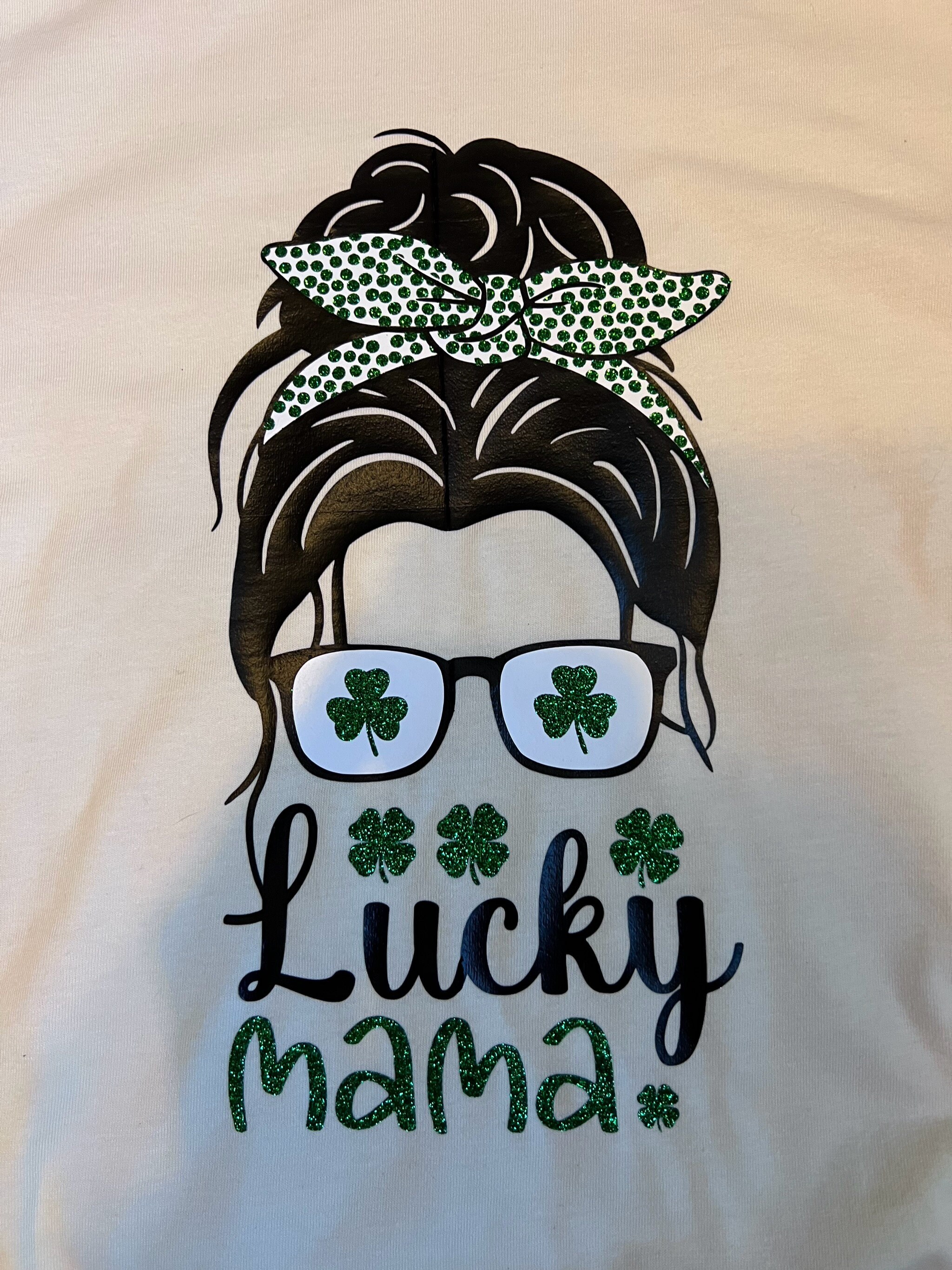 Lucky Mama Shirt, St Patrick's Day, Clover, Shamrock - Thumbnail 2