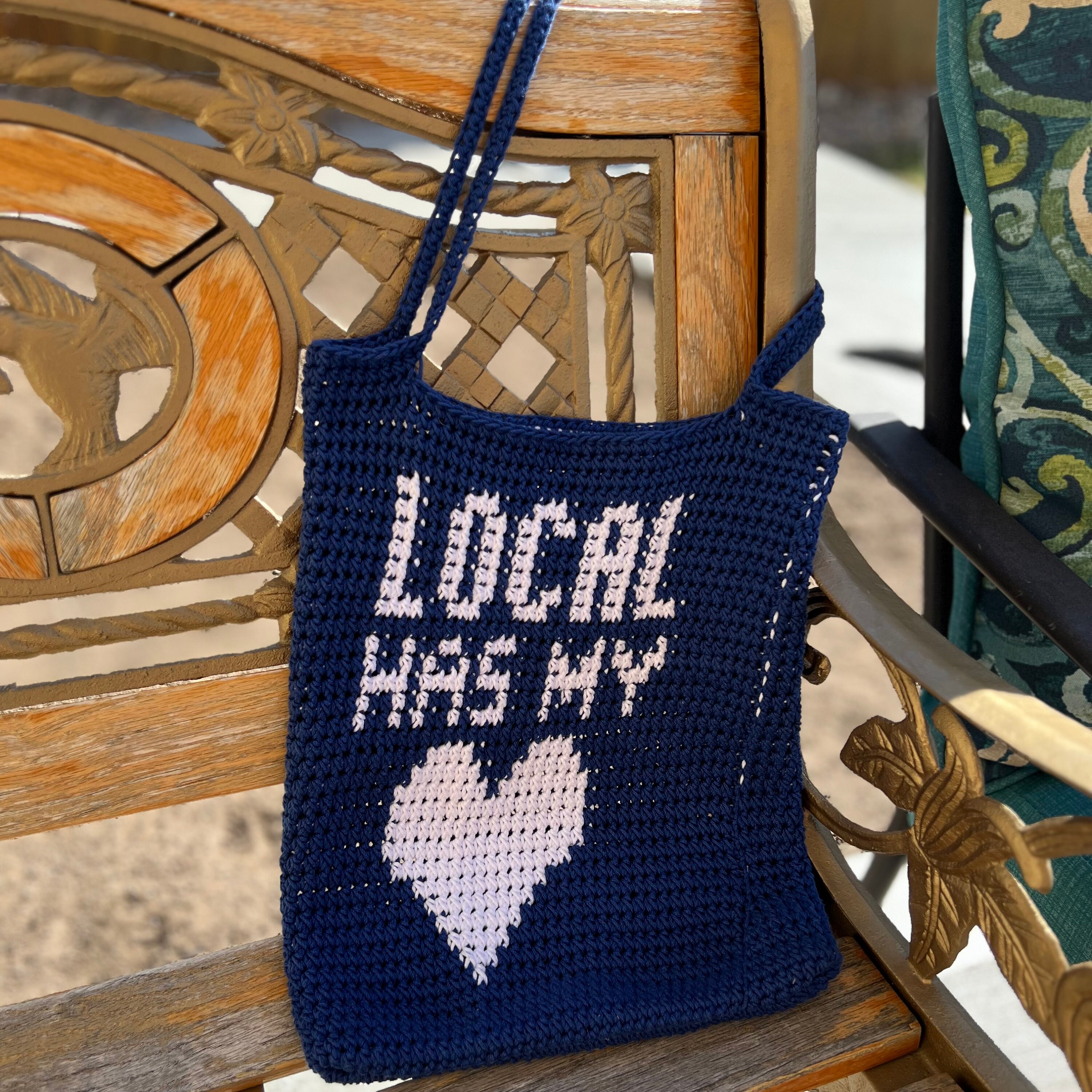 Local Has My Heart bag, reusable bag, market bag - Thumbnail 2