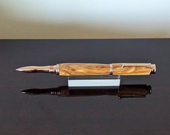 Rollerball Pen in Olive Wood and Rose Gold Plate Fittings, Unique, Handmade, Birthday, Retirement, Anniversary, Recycled, Christmas, 476