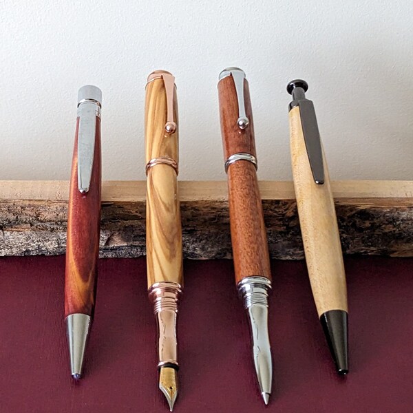 Bespoke Pen Handcrafted For You in Recycled or Sustainable Wood. Fountain Pen, Rollerball Pen, Ballpoint Pen Birthday Anniversary Retirement