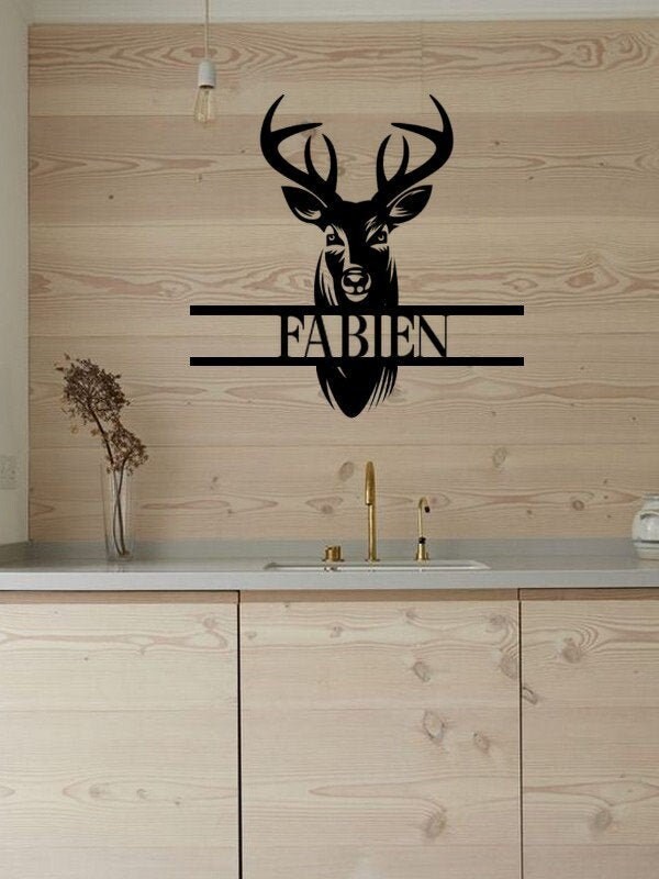 Décoration Metale Leds, Cerf Personnalisable , Wall Art | Made in France