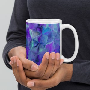 Fioletowy abstrakcyjny solidny ceramiczny kubek do kawy – idealny do Twoich ulubionych napojów