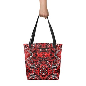Bold - Stylish Tote Bag  Red, Black & White Design