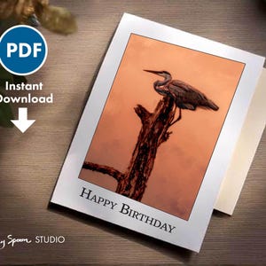 Buon compleanno Pelican Biglietto di auguri, download digitale, download immediato, stampa PDF