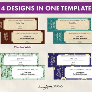 Family Coupon Book Template, Editable, PRINTABLE PDF Document - Etsy