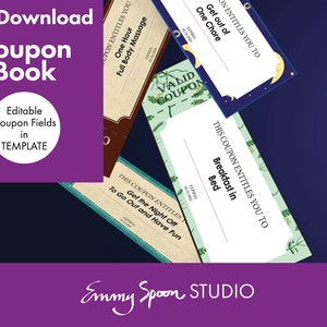 Family Coupon Book Template | Editable PDF Digital Download | Personalized Gift for Family | Customizable Coupon Book | by Emmy Spoon