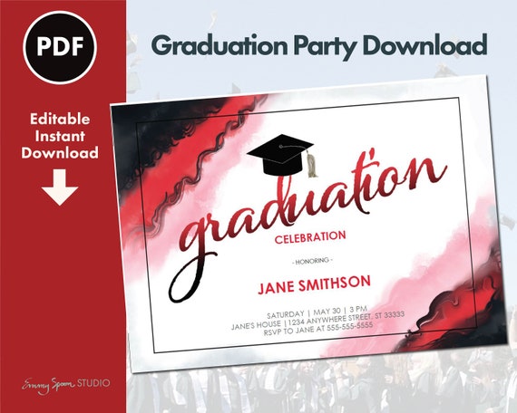 Graduation Party Invite Download Personalized Invitation - Etsy