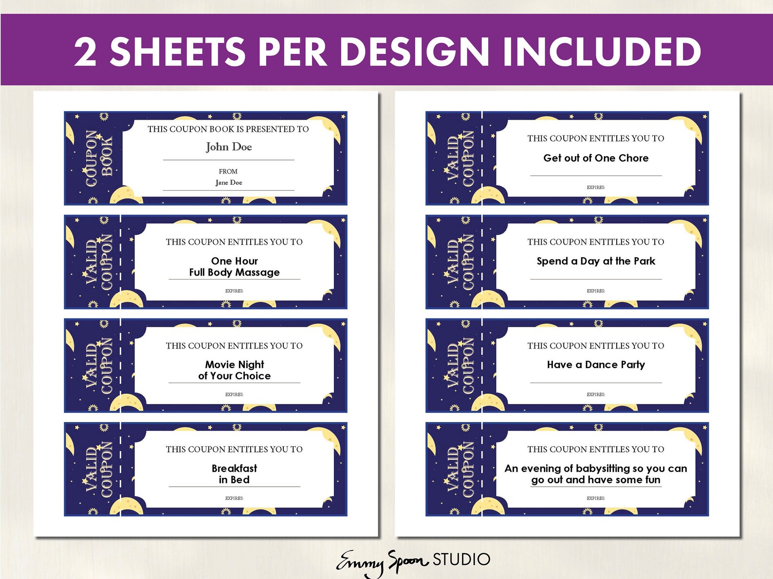 Family Coupon Book Template, Editable, PRINTABLE PDF Document - Etsy