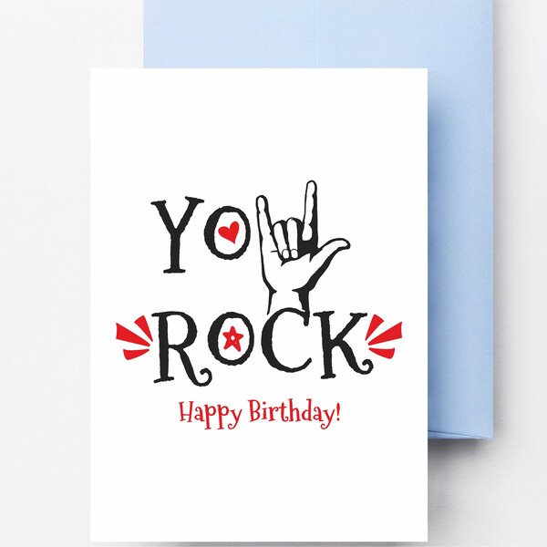 Metal Music Birthday Card Etsy