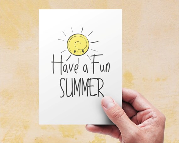 Summer Card Digital Summer Card Printable Card Summer - Etsy